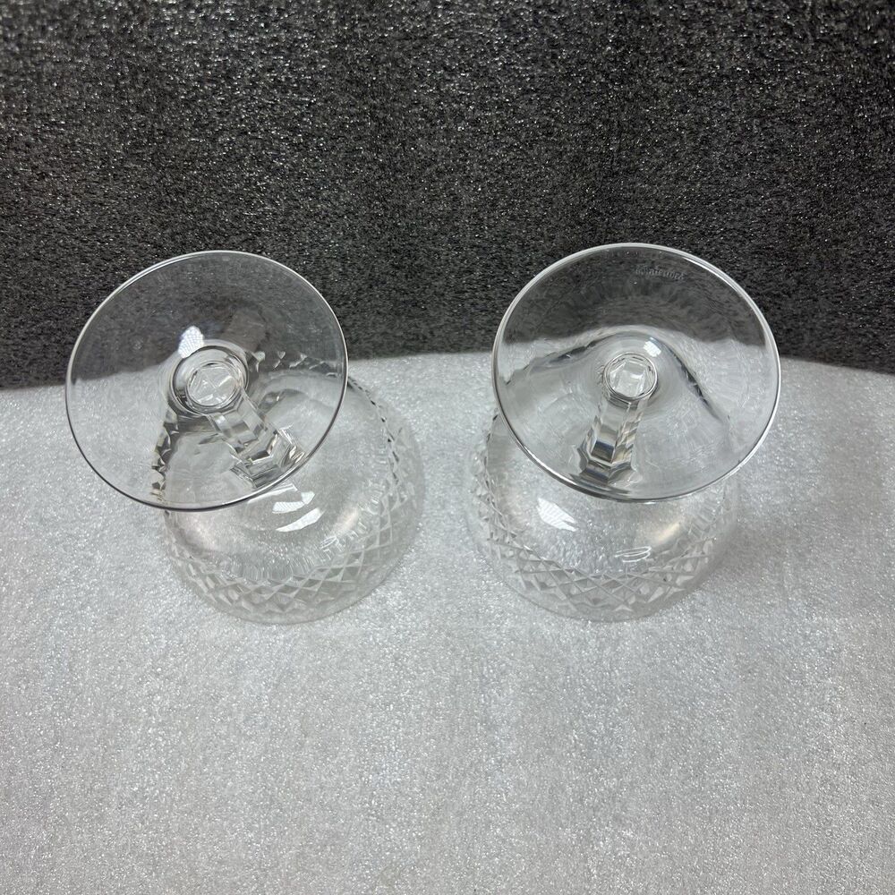 WATERFORD Crystal ALANA Champagne Tall Sherbet Glass 4 1/8" IRELAND~set Of 2 - Picture 4 of 7